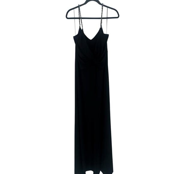 Lauren Ralph Lauren Chain Strap Twisted Jersey Gown Sleeveless Black Size 12 NWT - Picture 14 of 14